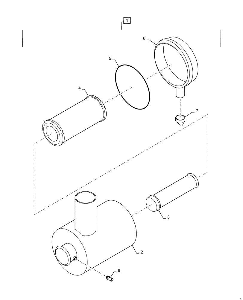 Схема запчастей Case IH RPZ125 - (10.202.AB) - AIR CLEANER ASSY (10) - ENGINE