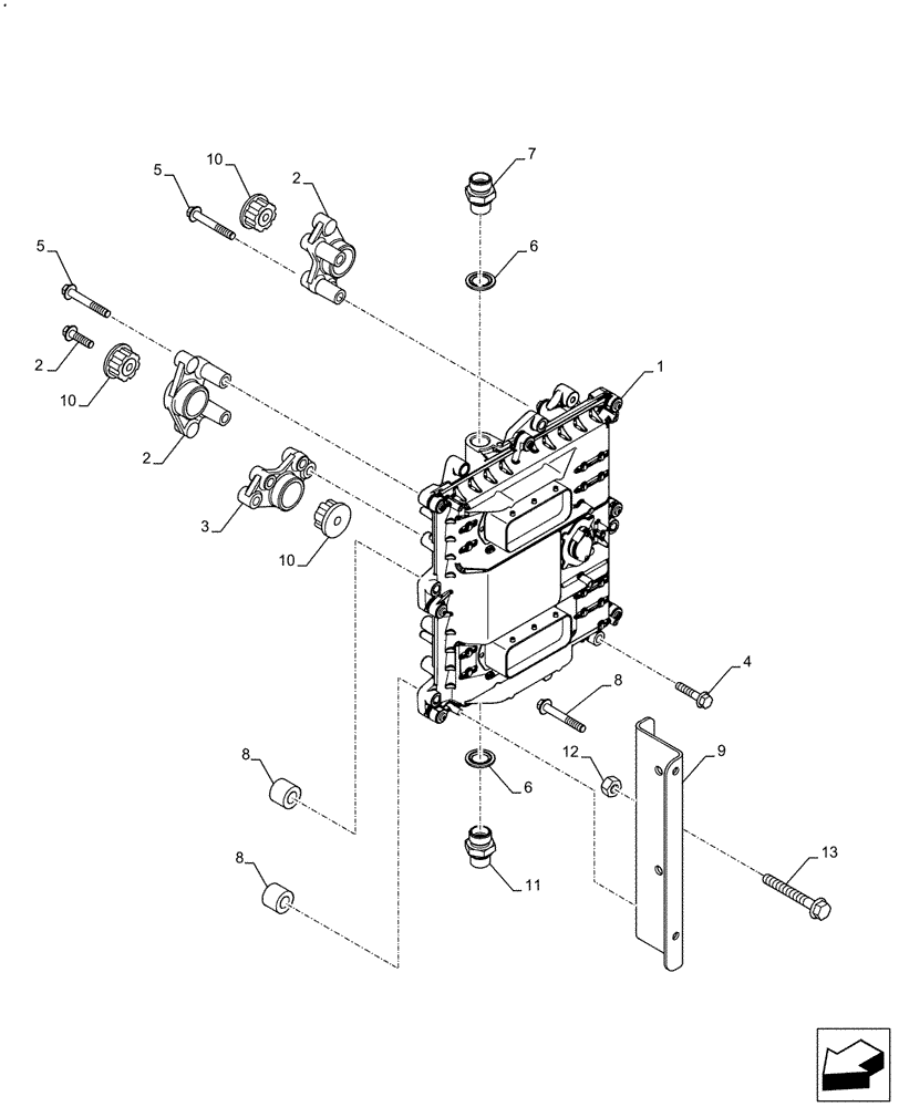 Схема запчастей Case IH F3GFE613A B001 - (55.015.AA) - ENGINE CONTROL UNIT (ECU) (55) - ELECTRICAL SYSTEMS