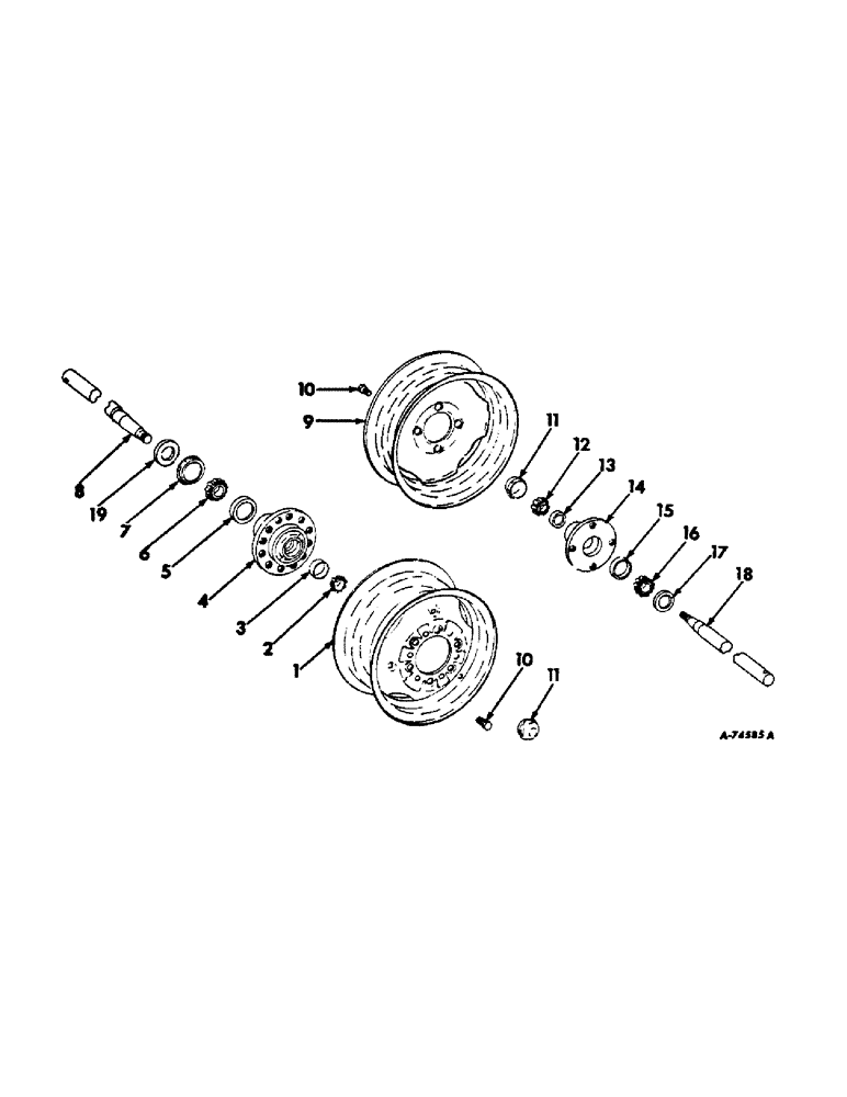 Схема запчастей Case IH 440 - (E-08) - WHEELS AND AXLES 