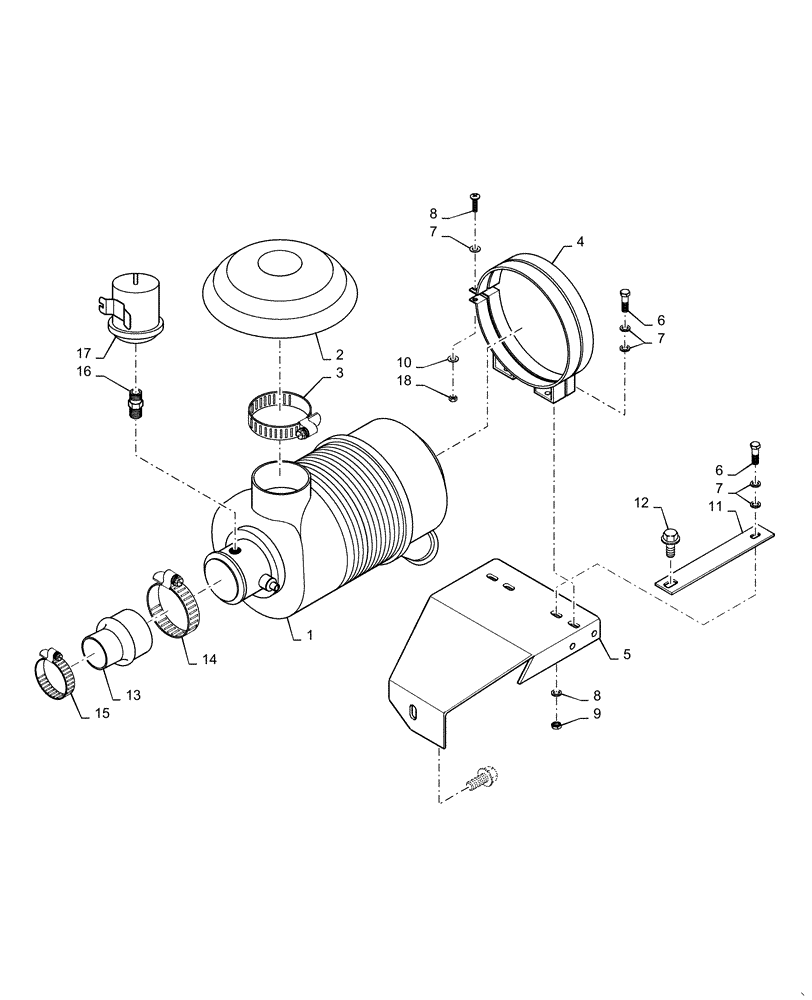 Схема запчастей Case IH RP65 - (10.202.BD) - AIR INDUCTION SYSTEM - RP65 UNITS (10) - ENGINE