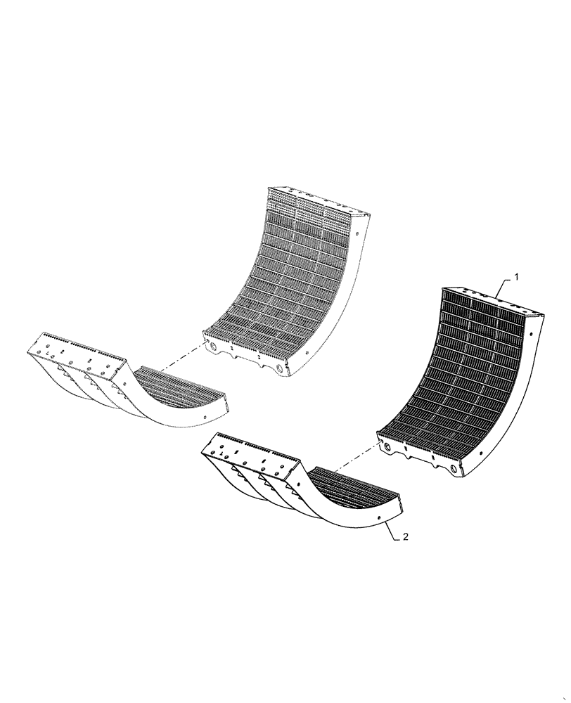 Схема запчастей Case IH 9240 - (66.105.AO[01]) - VAR - 722753, 712613 - SMALL GRAIN CONCAVE, HEAT TREATED (66) - THRESHING