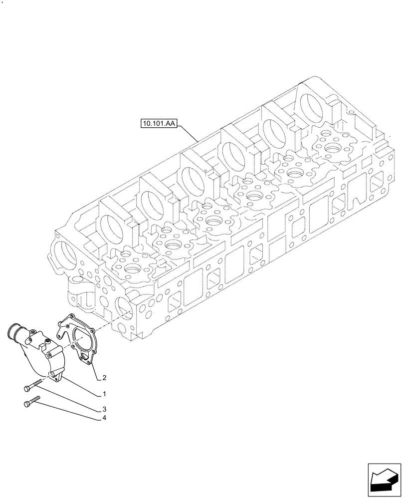 Схема запчастей Case IH F3GFE613A B001 - (10.400.BC) - COOLANT THERMOSTAT (10) - ENGINE