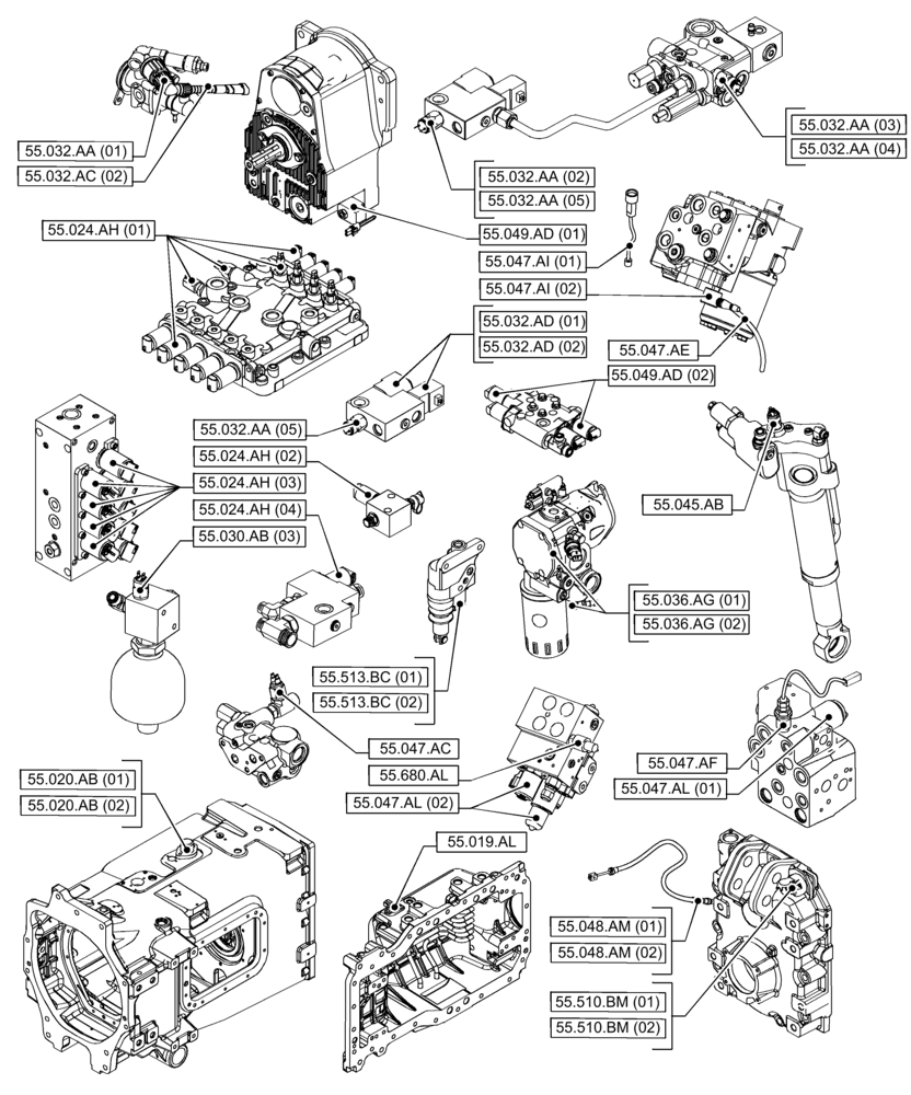 Схема запчастей Case IH PUMA 185 - (00.000.55[05]) - PICTORIAL INDEX - ELECTRICAL SYSTEMS (00) - GENERAL & PICTORIAL INDEX