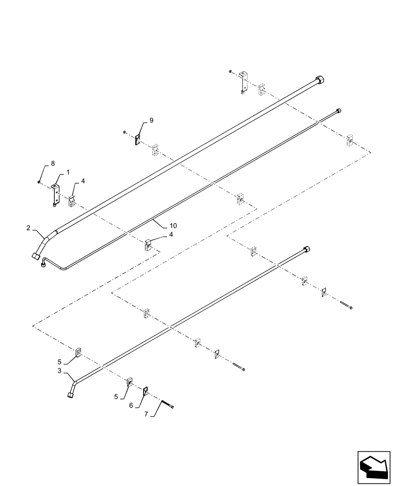 Схема запчастей Case IH 3162 - (35.410.04[02]) - DRAPER, HYDRAULIC HOSE ASSY (35) - HYDRAULIC SYSTEMS