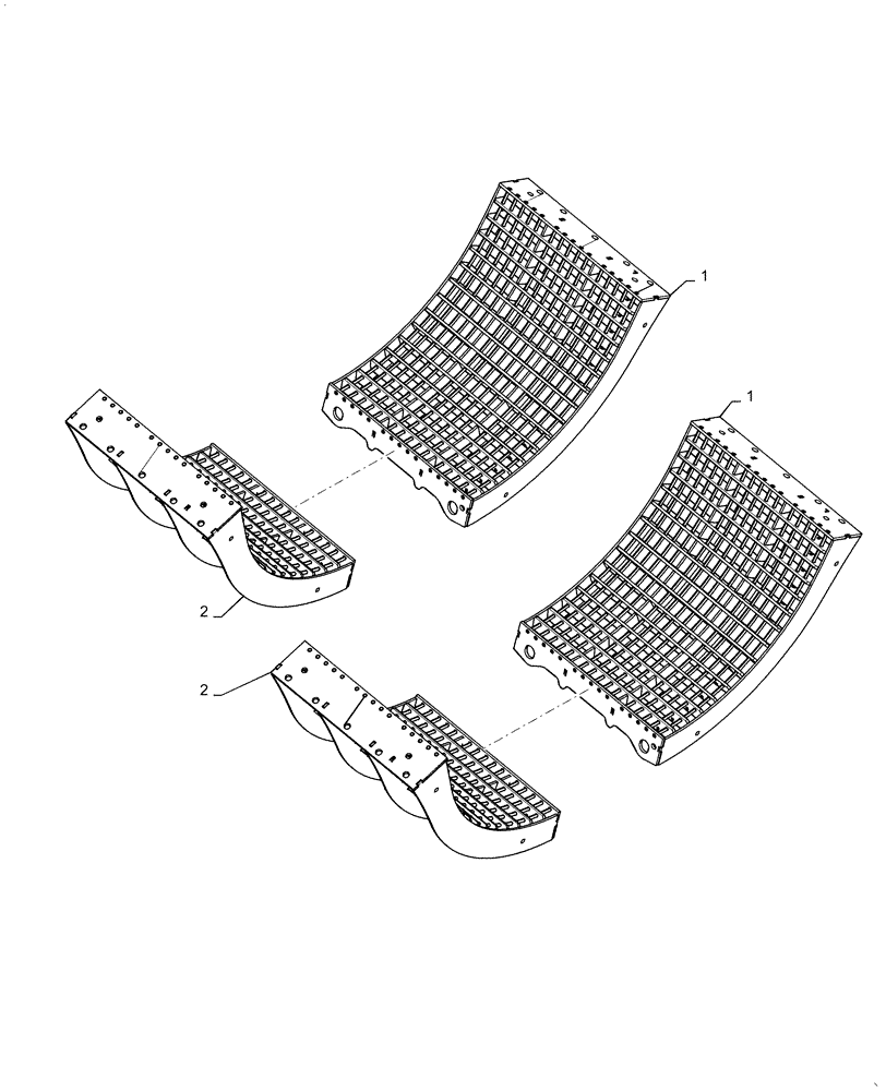 Схема запчастей Case IH 7240 - (66.105.AO[03]) - VAR - 722755, 712614 - CONCAVE, LARGE WIRE, HEAT TREATED (66) - THRESHING