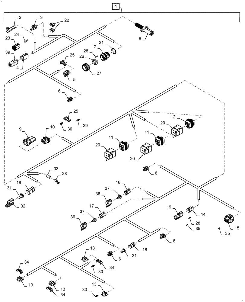 Схема запчастей Case IH RB465 - (55.100.DP[01]) - WIRE HARNESS, MAIN (55) - ELECTRICAL SYSTEMS