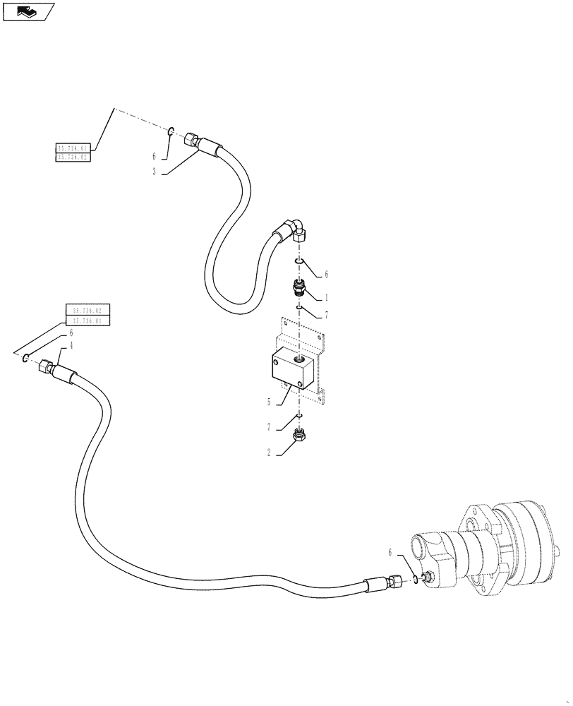 Схема запчастей Case IH 610 - (35.220.09) - BOOM VALVE HYDRAULIC SUPPLY, 3 WHEELER (35) - HYDRAULIC SYSTEMS