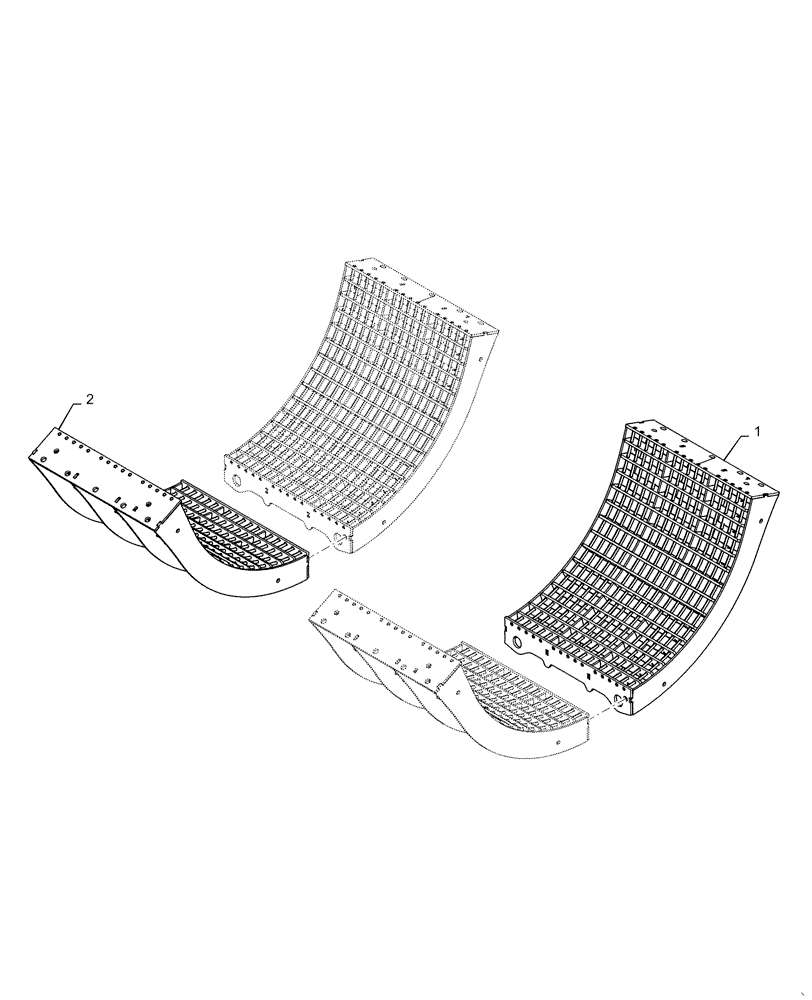 Схема запчастей Case IH 9240 - (66.105.AO[09]) - VAR - 425389, 712616 - GRATE, LARGE SKIP WIRE (66) - THRESHING