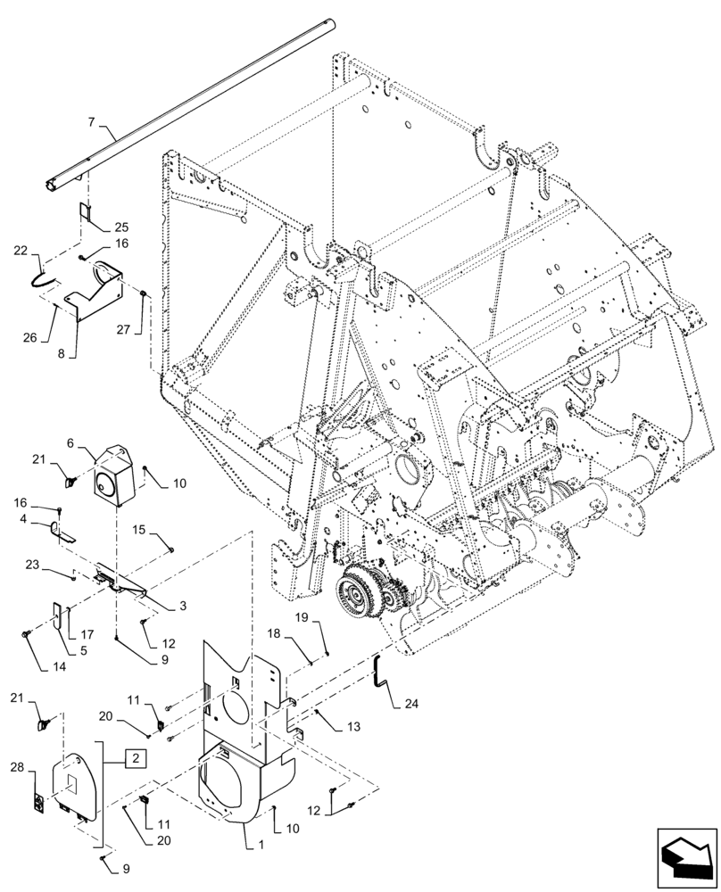 Схема запчастей Case IH RB455 - (60.260.BL[07]) - VAR - 726574 - ROTOR, MANUAL REVERSER (60) - PRODUCT FEEDING