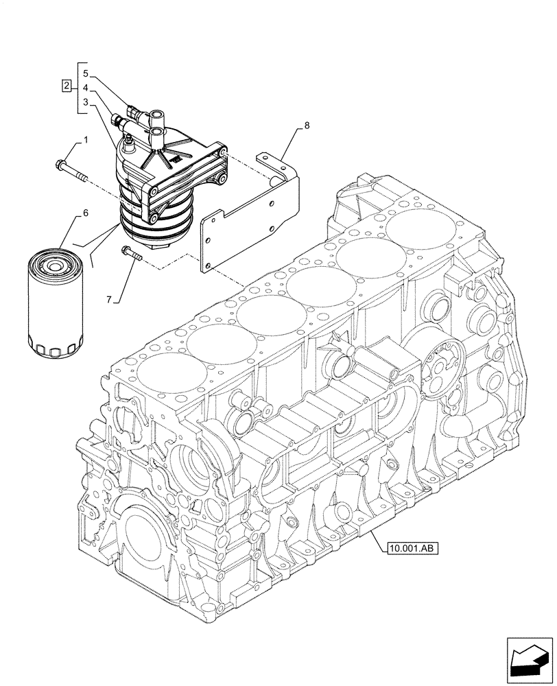 Схема запчастей Case IH F3HFE613 B003 - (10.206.AG) - FUEL FILTER (10) - ENGINE