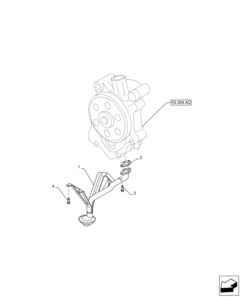 Схема запчастей Case IH F3HFE613 B003 - (10.304.AL) - SUCTION PIPE (10) - ENGINE