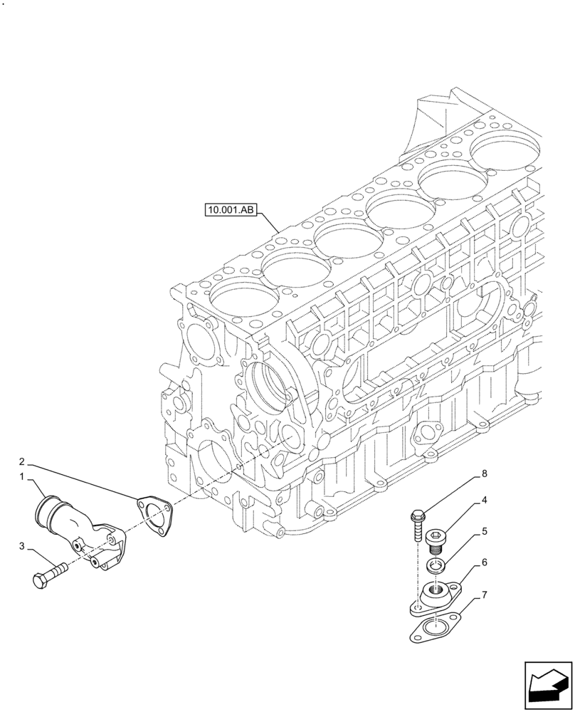 Схема запчастей Case IH F3HFE613 B003 - (10.400.AQ) - WATER PUMP LINE (10) - ENGINE