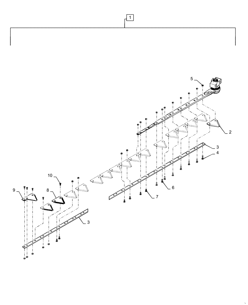 Схема запчастей Case IH 3020-30 - (58.110.03[05]) - KNIFE ASSY, SPARES, DD, LH (58) - ATTACHMENTS/HEADERS