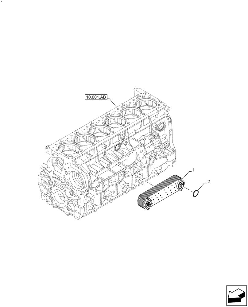 Схема запчастей Case IH F3HFE613 B003 - (10.408.AC) - HEAT EXCHANGER (10) - ENGINE