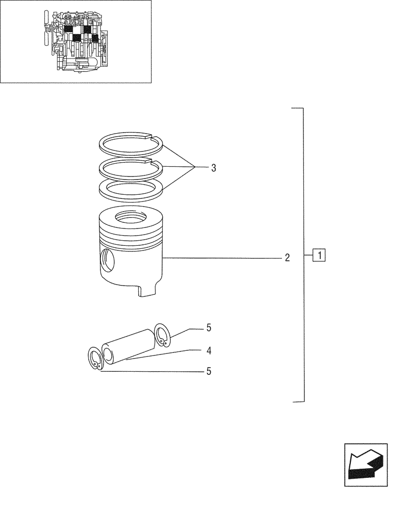 Схема запчастей Case IH JX95 - (0.08.2/01[02]) - PISTON - TIER 1 ENGINE (01) - ENGINE