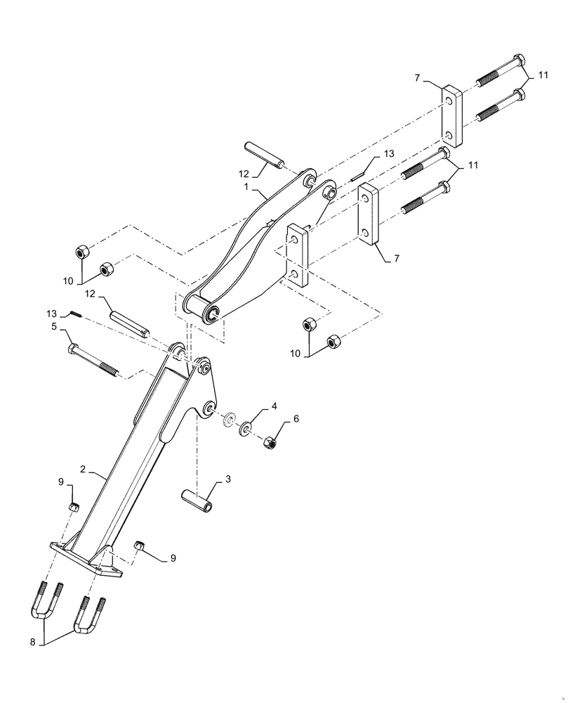 Схема запчастей Case IH TRUE-TANDEM 375 - (75.200.AF[08]) - BASKET MOUNTING ARM SINGLE (75) - SOIL PREPARATION