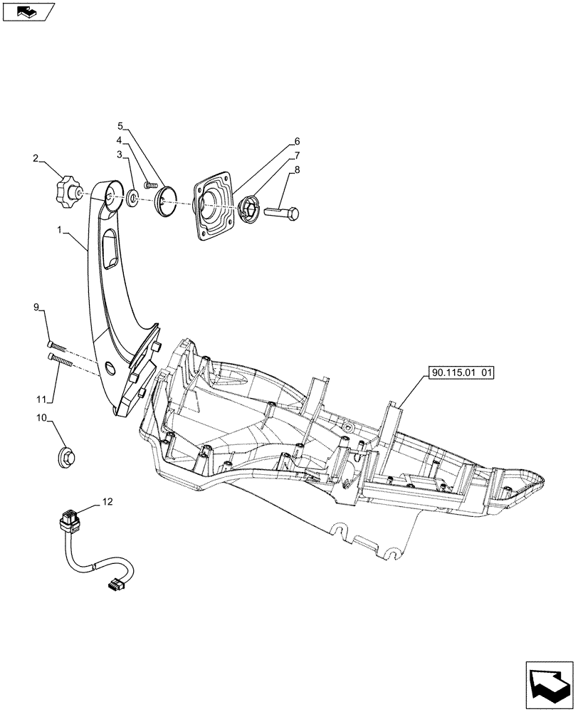 Схема запчастей Case IH PUMA 215 - (55.440.05) - BRACKET MONITOR EQUIPMENT (VAR.743832) (55) - ELECTRICAL SYSTEMS