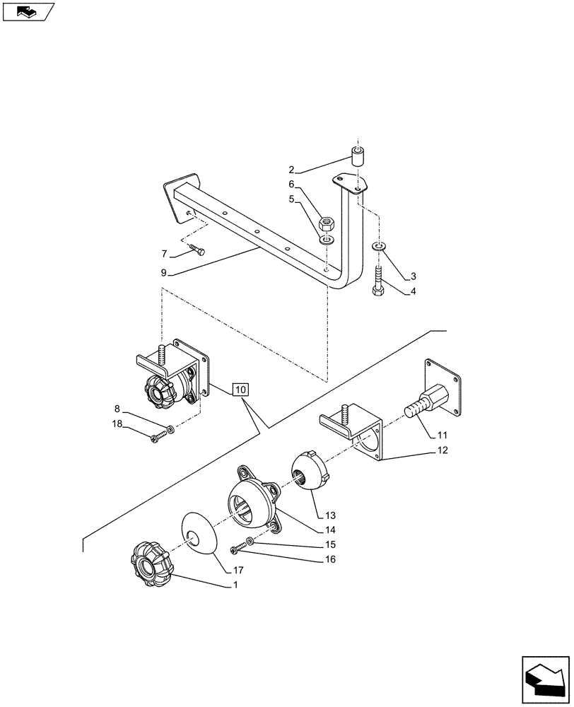 Схема запчастей Case IH PUMA 185 - (55.440.0404) - BRACKET MONITOR EQUIPMENT (VAR.743834) (55) - ELECTRICAL SYSTEMS