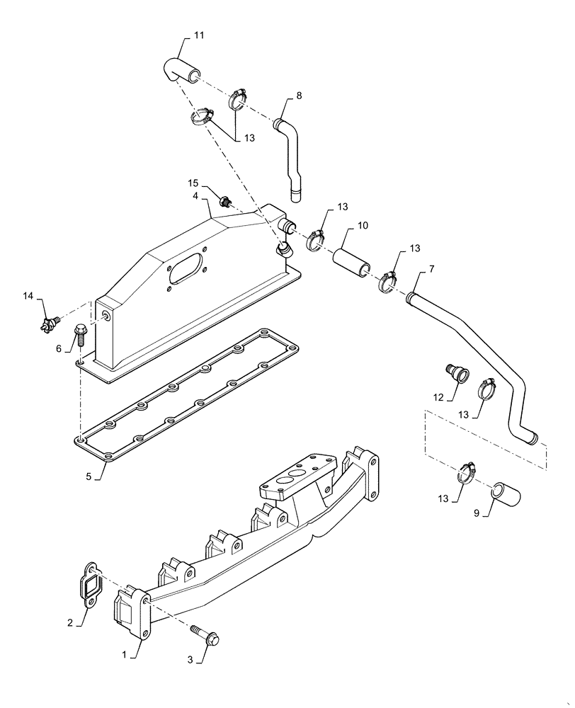 Схема запчастей Case IH RPZ145 - (10.254.AC) - INTAKE & EXHAUST MANIFOLD (10) - ENGINE