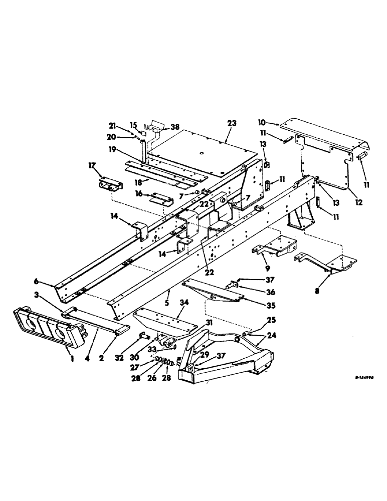 Схема запчастей Case IH 4100 - (A-03) - CHASSIS,RADIATOR & SHEET METAL,FRAME,SUB FRAME,BOLSTER,REAR COVERS CHANNELS,SUPPORTS & RELATED PARTS Chassis, Radiator & Sheet Metal