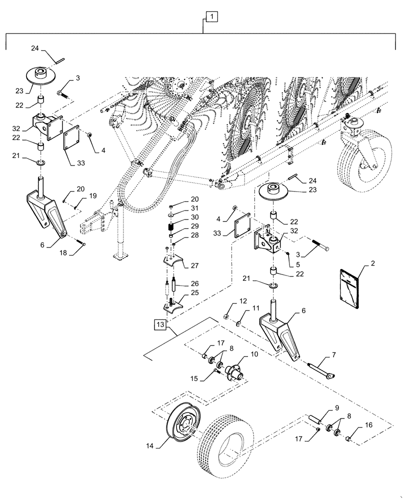 Схема запчастей Case IH WR302 - (88.100.44[02]) - DIA KIT, THIRD WHEEL ASSY (88) - ACCESSORIES