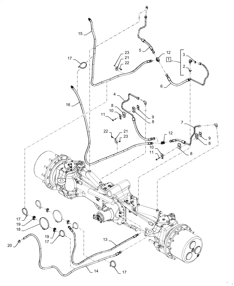 Схема запчастей Case IH MAGNUM 310 - (41.200.AT[08]) - CVT - STEERING SYSTEM - SUSPENDED CNH AXLE CL 5 (41) - STEERING