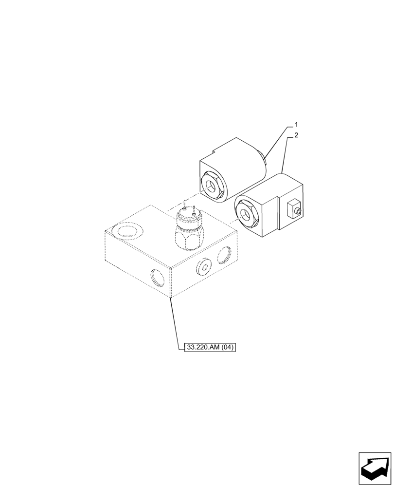 Схема запчастей Case IH PUMA 220 CVT - (55.032.AD[02]) - VAR - 758042 - TRAILER BRAKE VALVE, SOLENOID (55) - ELECTRICAL SYSTEMS