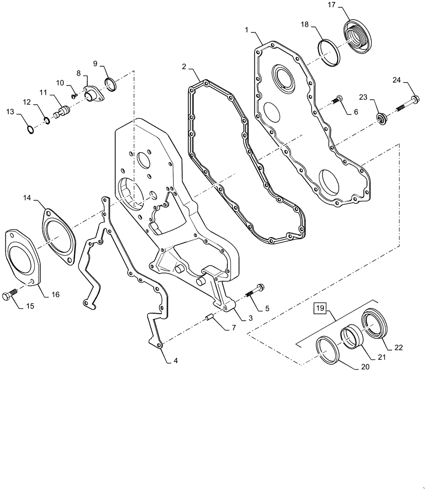 Схема запчастей Case IH RPZ145 - (10.102.BB) - FRONT ENGINE COVER (10) - ENGINE