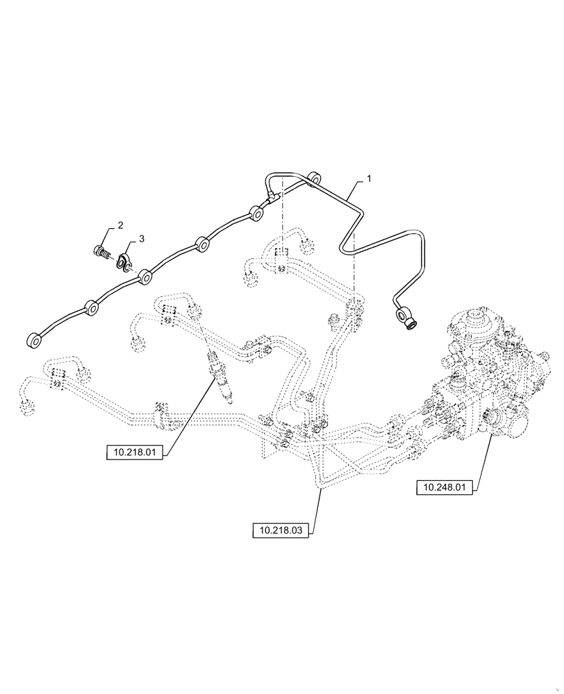 Схема запчастей Case IH P140 - (10.218.04) - INJECTION EQUIPMENT - PIPING (10) - ENGINE