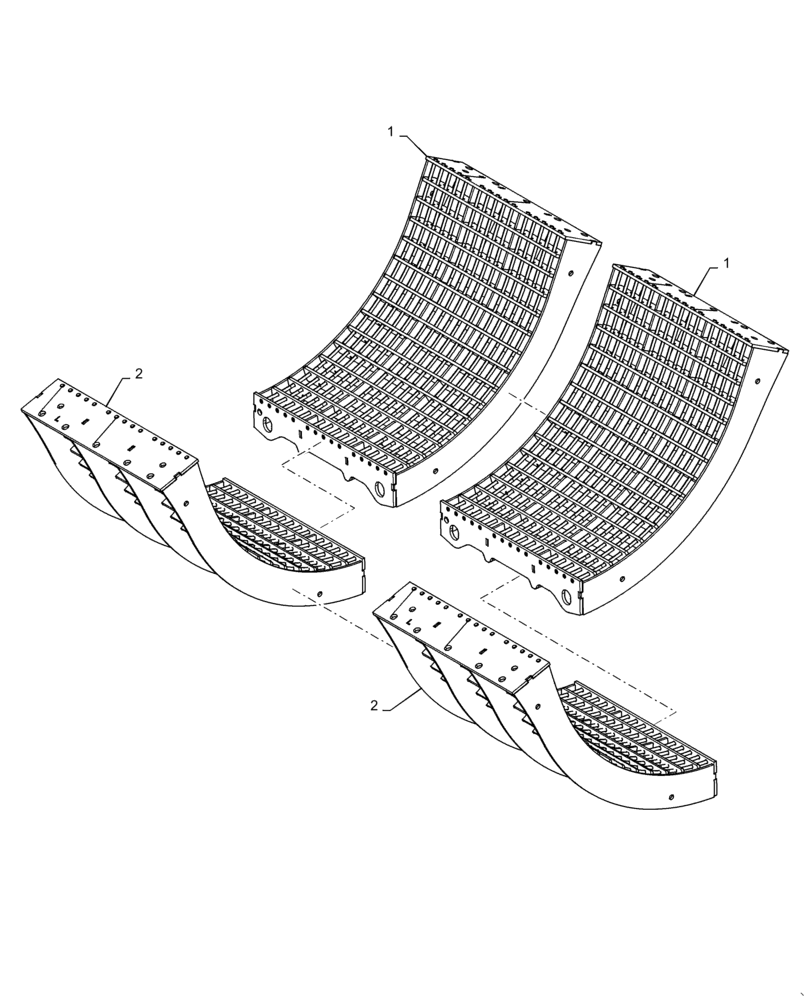 Схема запчастей Case IH 9240 - (66.105.AO[02]) - VAR - 722754, 425058 - CONCAVE, LARGE WIRE (66) - THRESHING