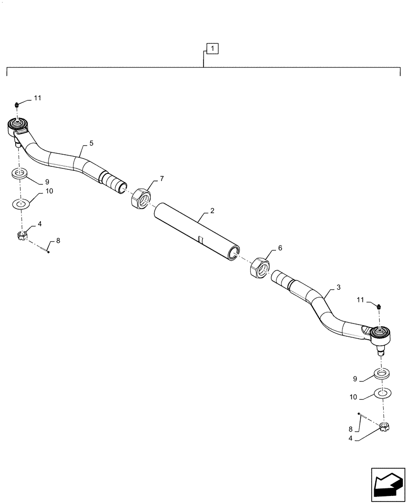 Схема запчастей Case IH MAGNUM 380 - (41.106.AD[02]) - VAR - 429199, 429379, 429380, 420277 - TIE-ROD, CL 5 (41) - STEERING