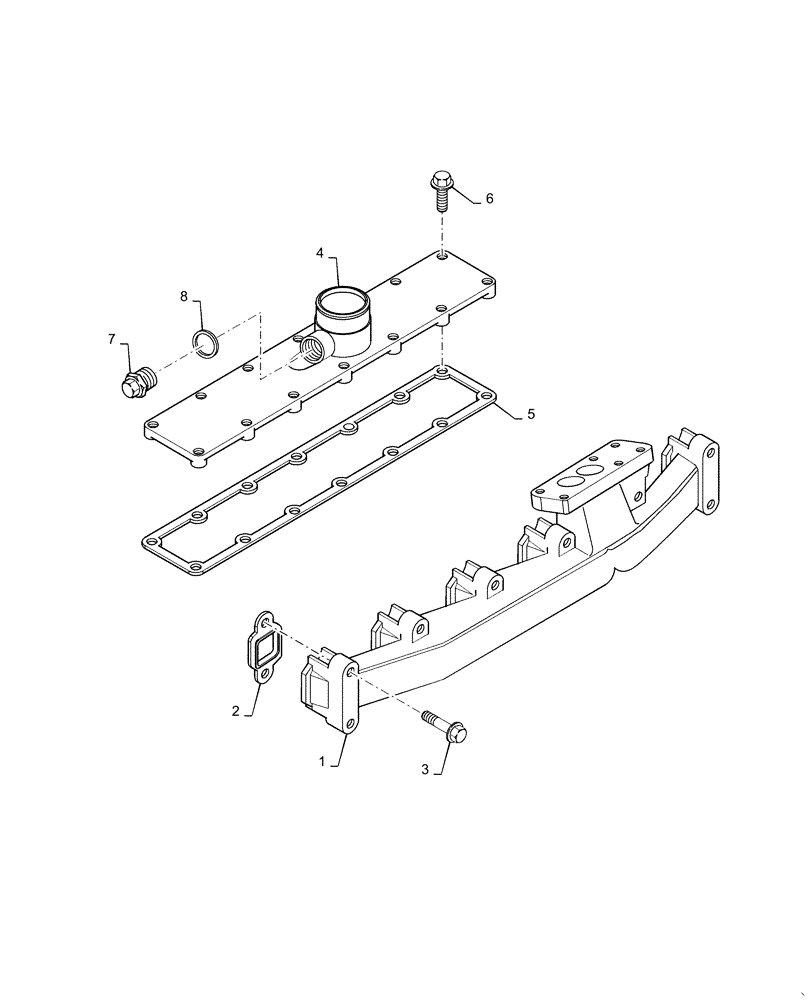 Схема запчастей Case IH RPZ125 - (10.254.AC) - INTAKE & EXHAUST MANIFOLD (10) - ENGINE