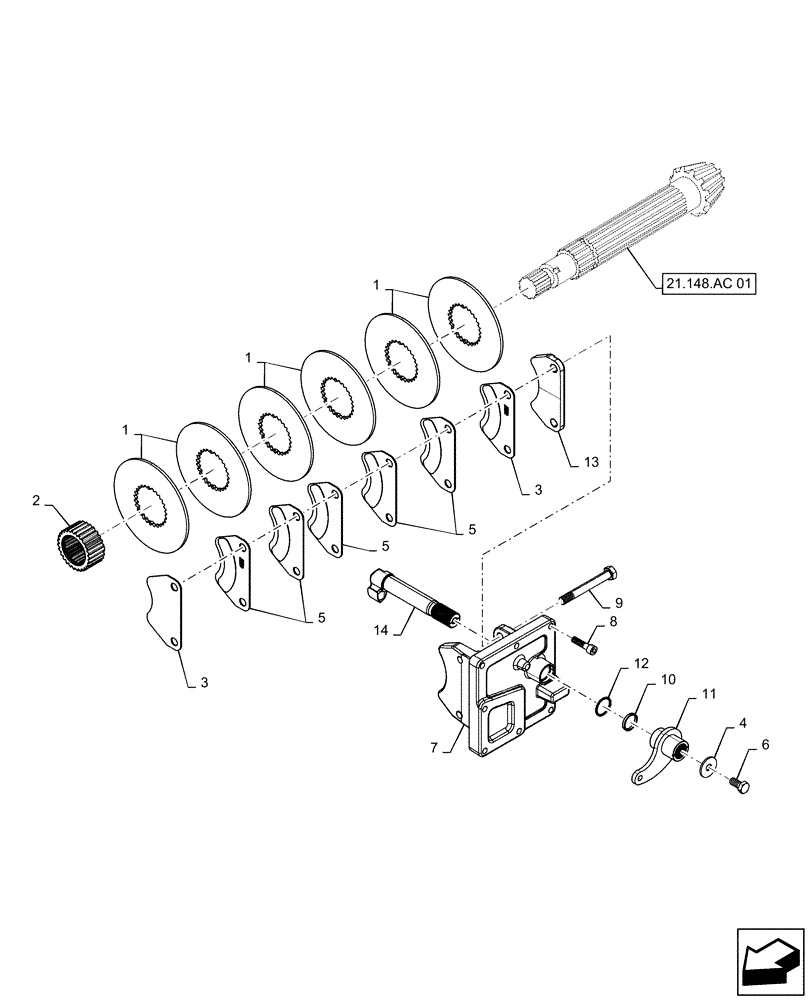 Схема запчастей Case IH MAGNUM 220 - (33.110.AV) - PARKING BRAKE (33) - BRAKES & CONTROLS