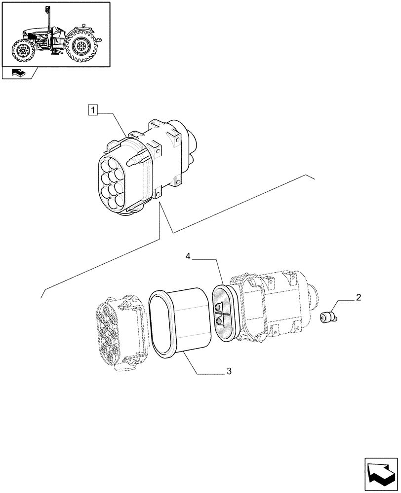 Схема запчастей Case IH FARMALL 85C - (1.19.1/ A) - DRY AIR CLEANER - BREAKDOWN (02) - ENGINE EQUIPMENT