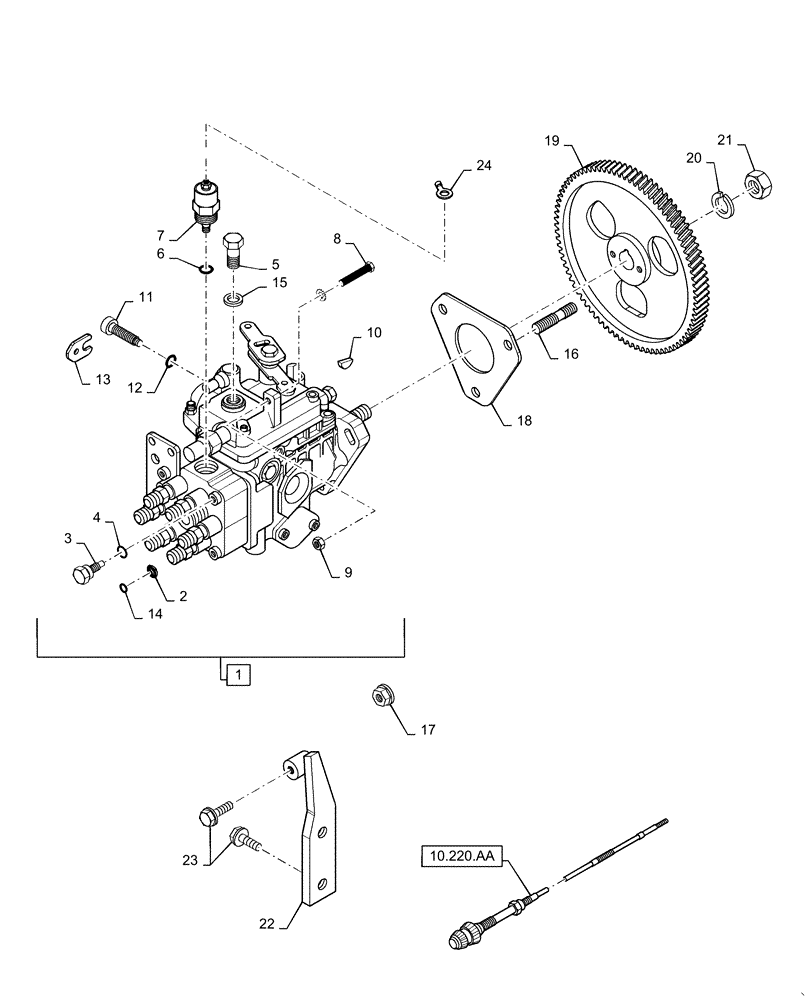 Схема запчастей Case IH RPZ125 - (10.218.AQ) - FUEL INJECTION PUMP & DRIVE (10) - ENGINE