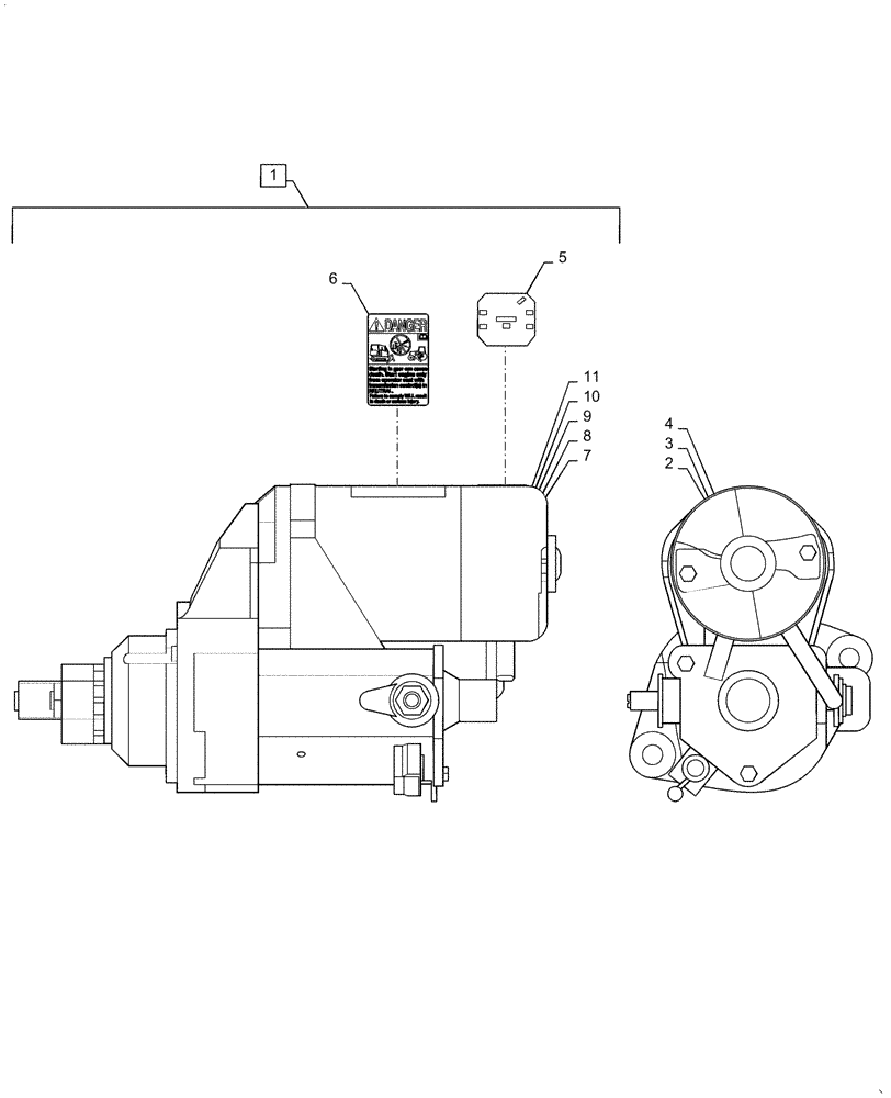 Схема запчастей Case IH RP65 - (55.301.AB[02]) - STARTER MOTOR (55) - ELECTRICAL SYSTEMS