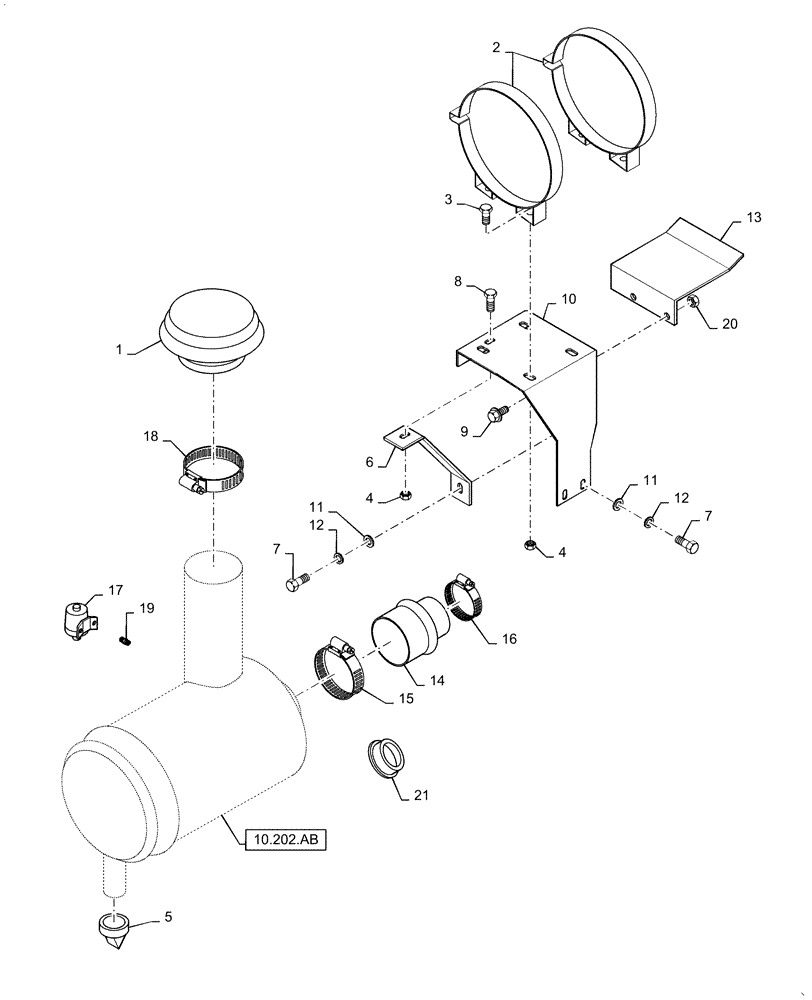 Схема запчастей Case IH RPZ125 - (10.202.BD) - AIR INDUCTION SYSTEM (10) - ENGINE