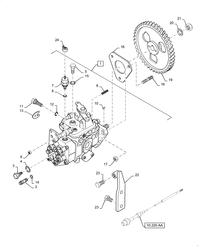 Схема запчастей Case IH RPZ145 - (10.218.AQ) - FUEL INJECTION PUMP & DRIVE (10) - ENGINE