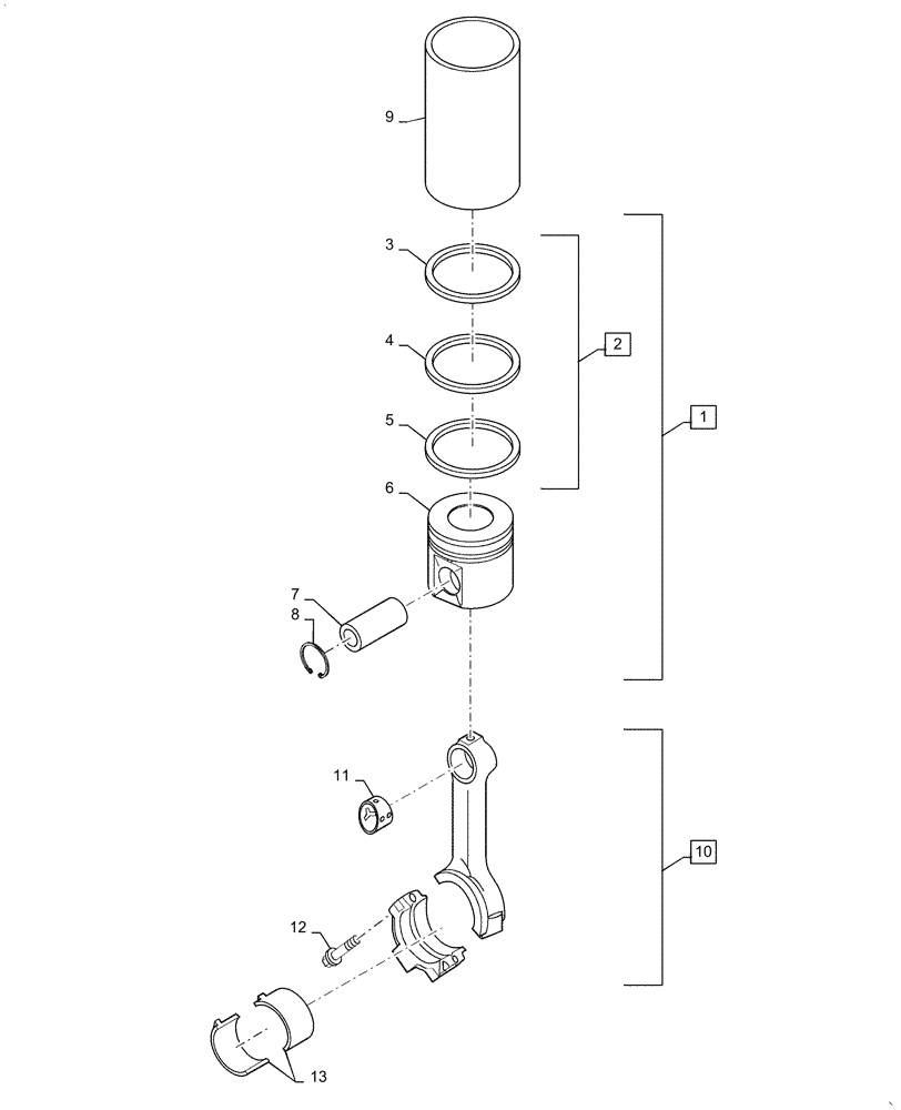 Схема запчастей Case IH RPZ145 - (10.105.AB) - PISTON & CONNECTING ROD (10) - ENGINE