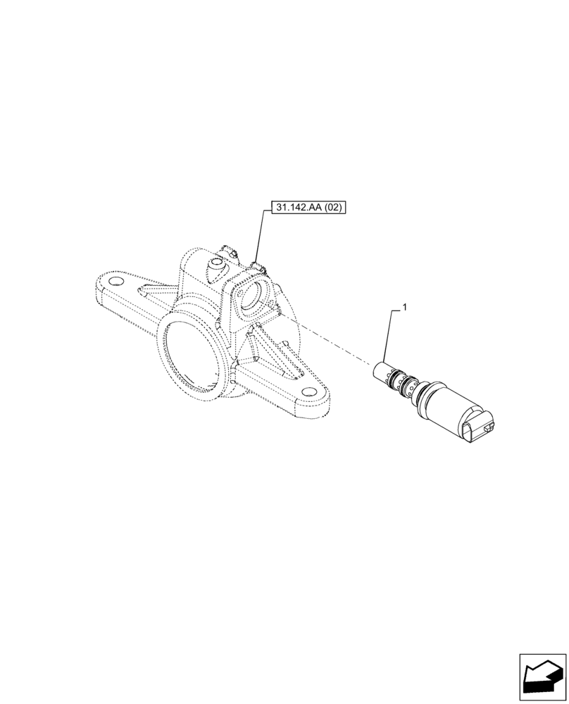 Схема запчастей Case IH PUMA 165 CVT - (55.049.AD[02]) - VAR - 758091, 758093, 758245, 758247, 758248 - FRONT PTO ASSY, ACTUATOR, SOLENOID (55) - ELECTRICAL SYSTEMS