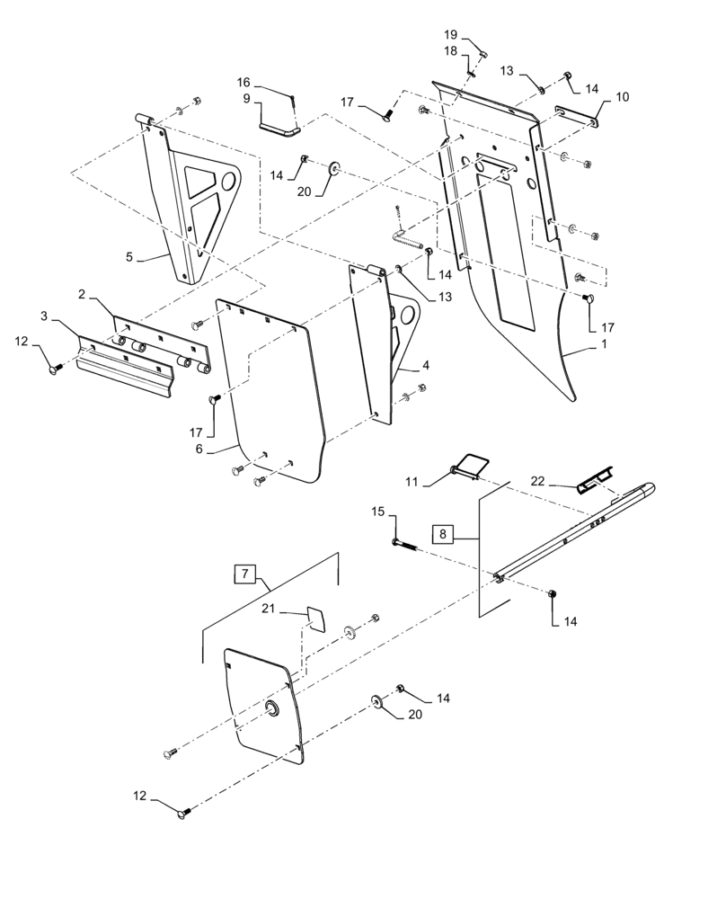 Схема запчастей Case IH 7240 - (73.230.AG[01]) - VAR - 722761, 425359, 425427 - DEFLECTOR, DISCHARGE SPOUT (73) - RESIDUE HANDLING