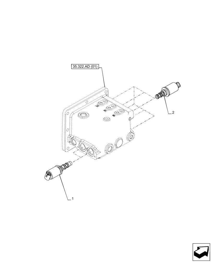 Схема запчастей Case IH PUMA 165 - (55.024.AH[04]) - VAR - 391136, 758011, 758012, 758013, 758014, 758015, 758016 - LOW PRESSURE, MANIFOLD, SOLENOID (55) - ELECTRICAL SYSTEMS