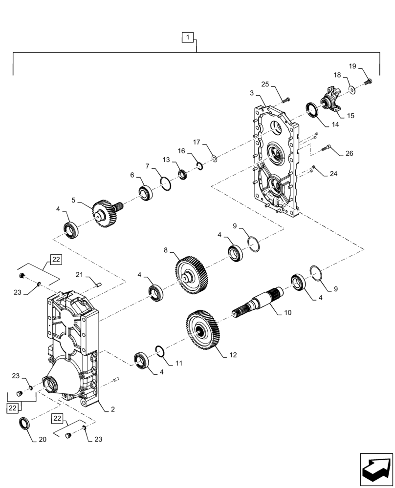 Схема запчастей Case IH QUADTRAC 620 - (31.110.AI[04]) - PTO ASSY, ASN ZEF303001 (31) - IMPLEMENT POWER TAKE OFF