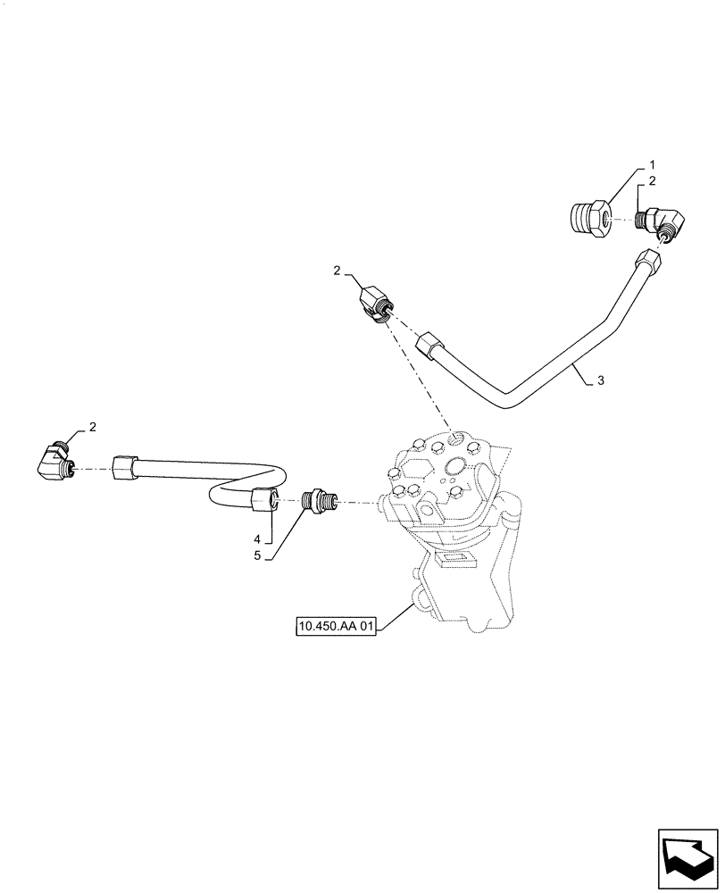 Схема запчастей Case IH PATRIOT 3340 - (10.450.AG[01]) - AIR COMPRESSOR COOLANT LINES (10) - ENGINE