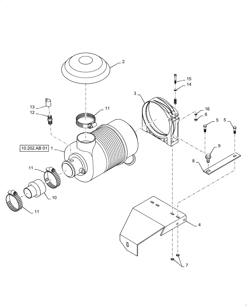 Схема запчастей Case IH RPZ65 - (10.202.BD[01]) - AIR INDUCTION SYSTEM (10) - ENGINE