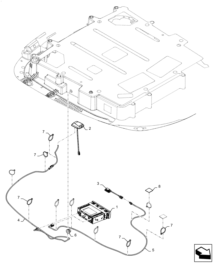 Схема запчастей Case IH QUADTRAC 500 - (55.512.AA[05]) - RADIO, AM/FM/WB/BT/XM, ASN ZEF303001 (55) - ELECTRICAL SYSTEMS