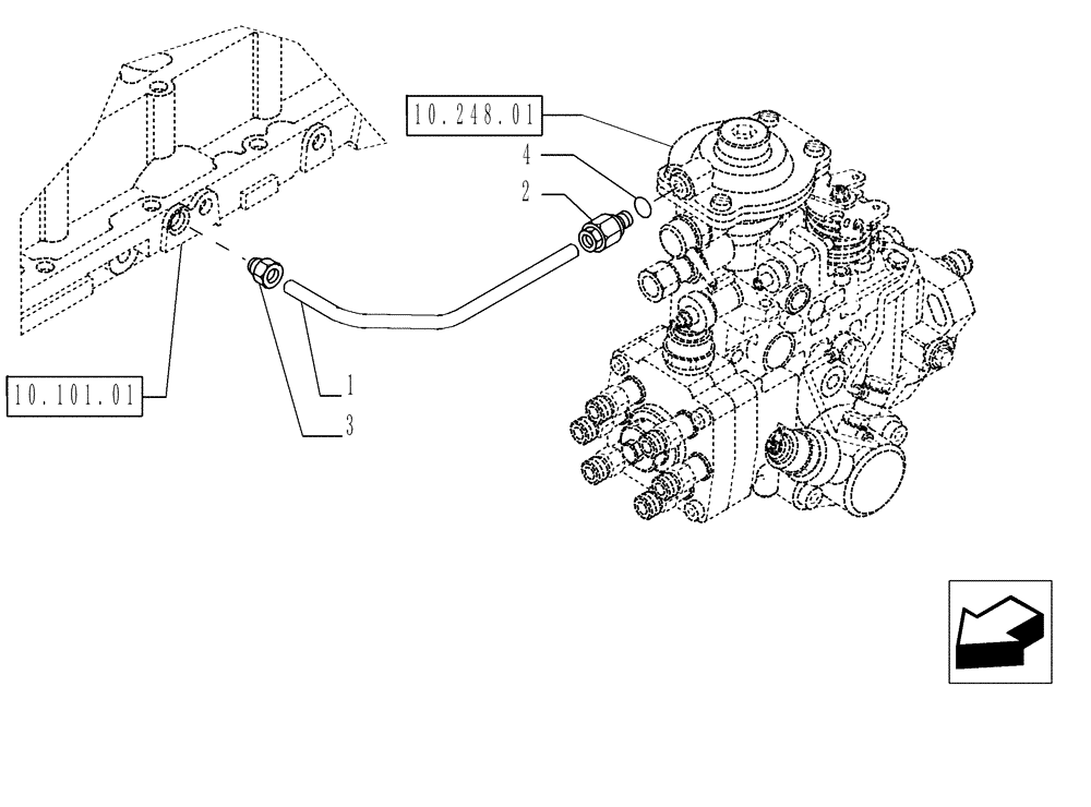 Схема запчастей Case IH P140 - (10.218.02) - INJECTION EQUIPMENT - PIPING (10) - ENGINE