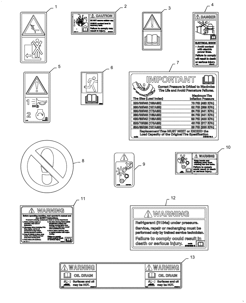 Схема запчастей Case IH PATRIOT 4440 - (90.108.AC[02]) - WARNING DECAL (90) - PLATFORM, CAB, BODYWORK AND DECALS