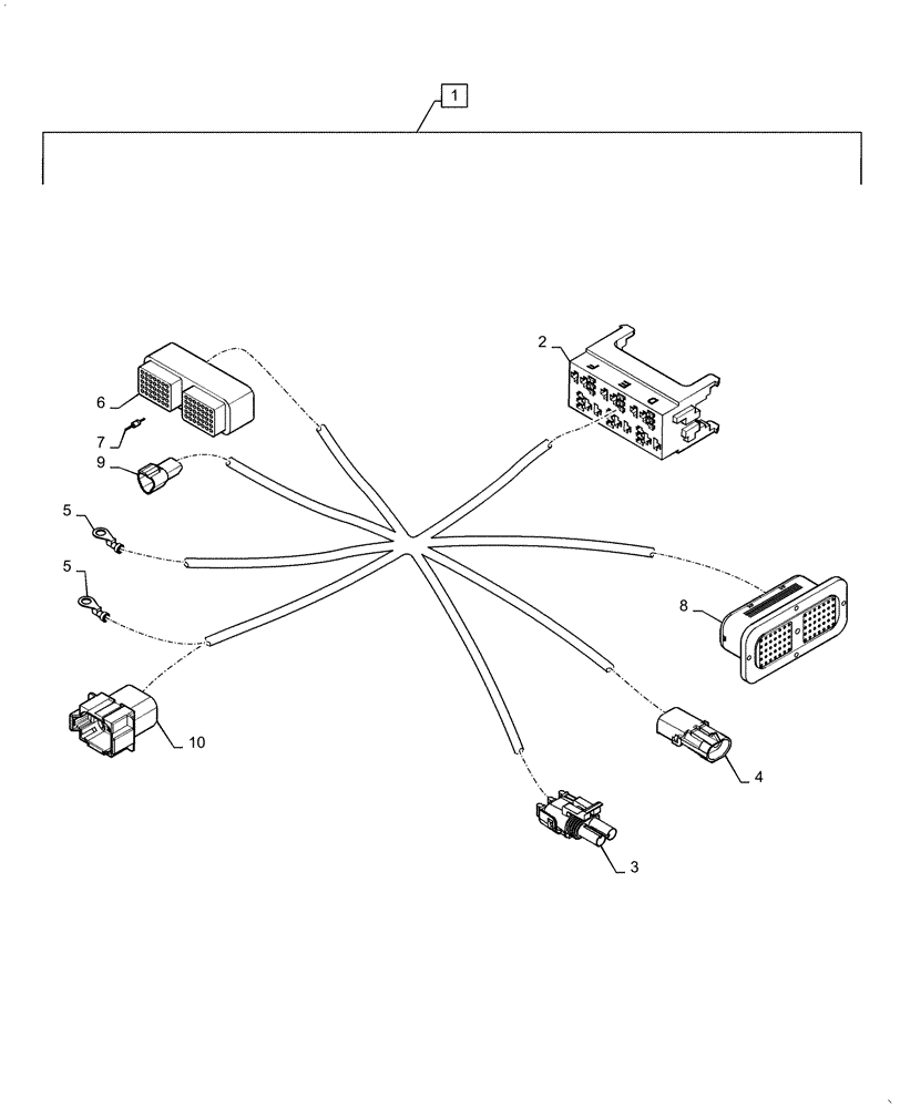 Схема запчастей Case IH TITAN 3520 - (08-011[03]) - HARNESS, BARE CHASSIS, MODEL YEAR 2009 AND AFTER (06) - ELECTRICAL