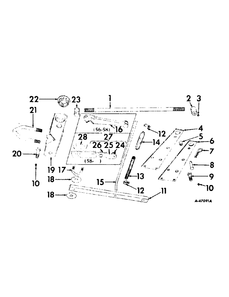 Схема запчастей Case IH 465A - (W-09) - FIFTH AND SIXTH GANG PARALLEL LINKAGE 